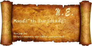 Masáth Euridiké névjegykártya